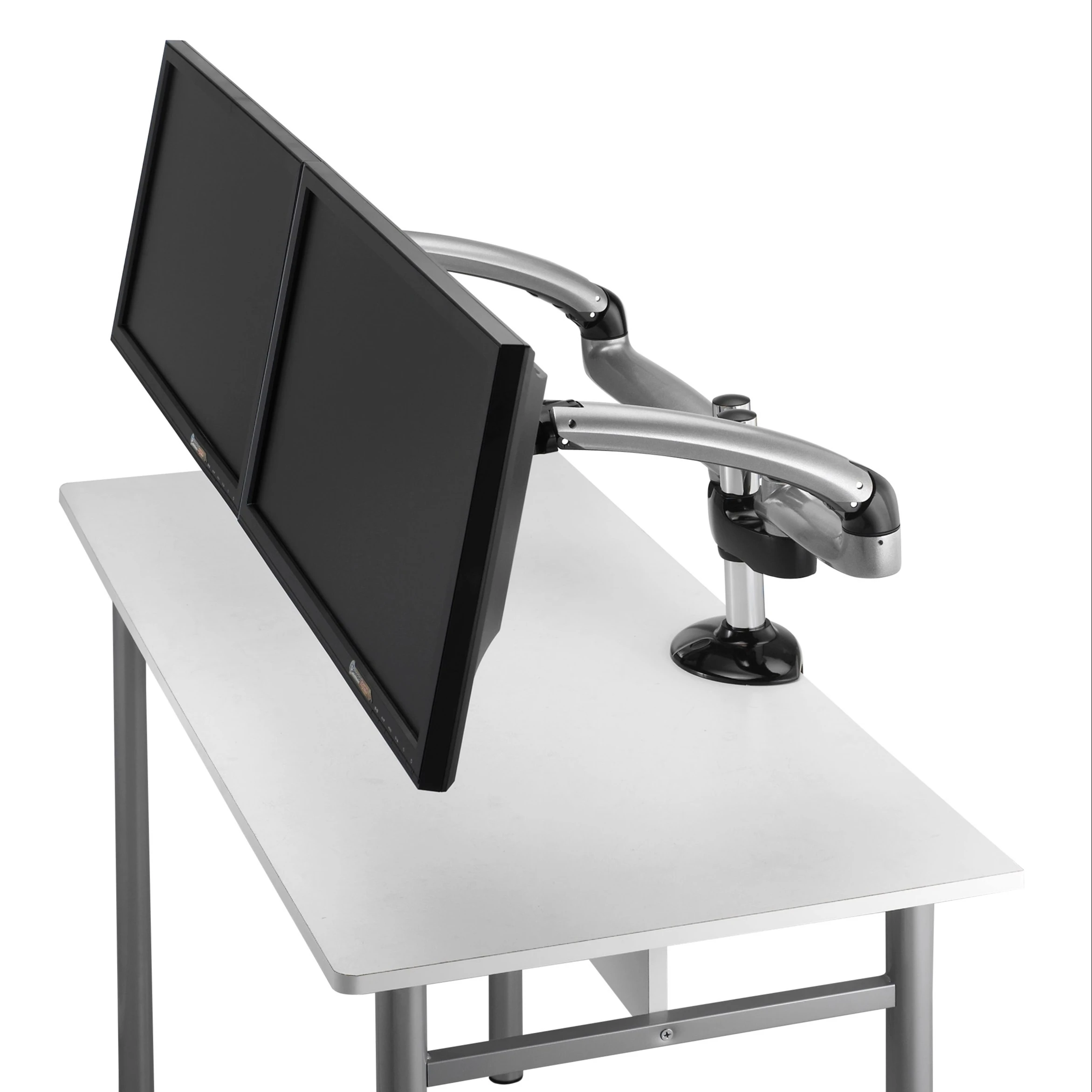 Taiwan Professional Factory High-quality Metal Material Desk-mounted Dual-arm Monitor Bracket
