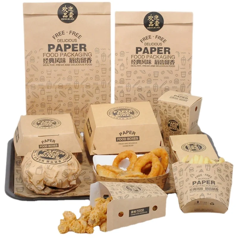 Fish And Chips Sandwiches Fried Chicken French Fries Onion Rings Nuggets Hamburgers Food Packaging Boxes