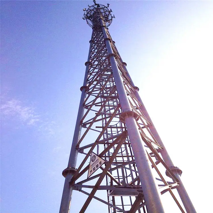 new design galvanized 3 legs tubular steel telecommunication tower telecom pipe towers