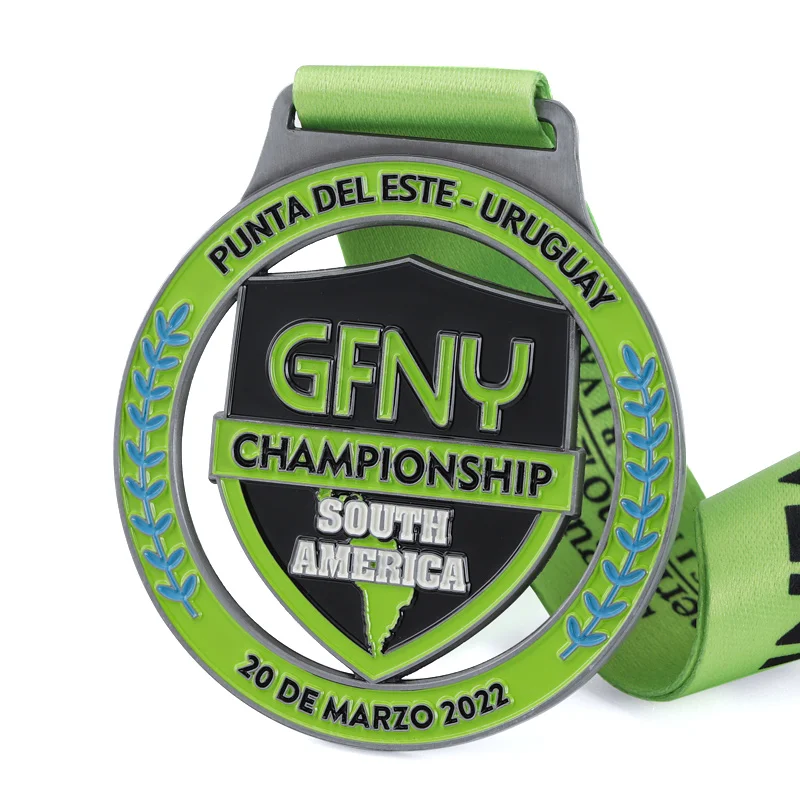 Medals souvenir custom logo metal soft enamel zinc alloy with ribbon medal hollow out 3D award medals