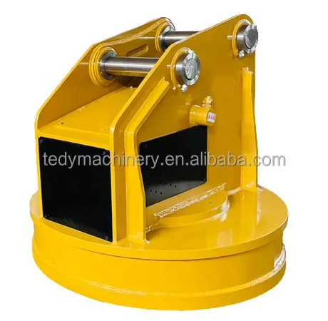 Excavator Hydraulic Lifting Magnet Crane Circular Lifter For Handling Junkyard Metal Scrap