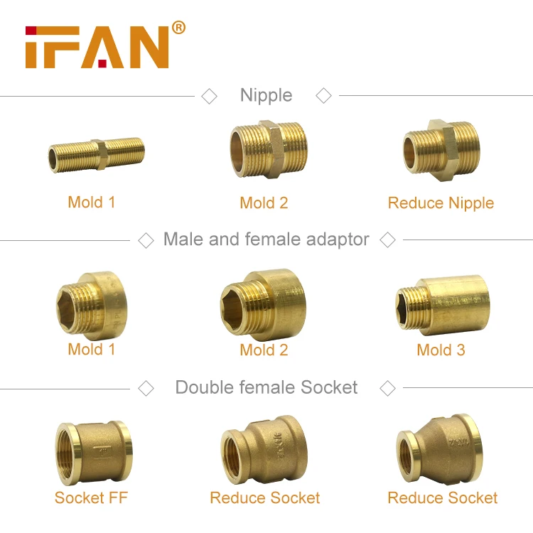 IFAN 1/2 inch 15mm female thread quick fitting connector brass pipes fitting copper pipe fittings