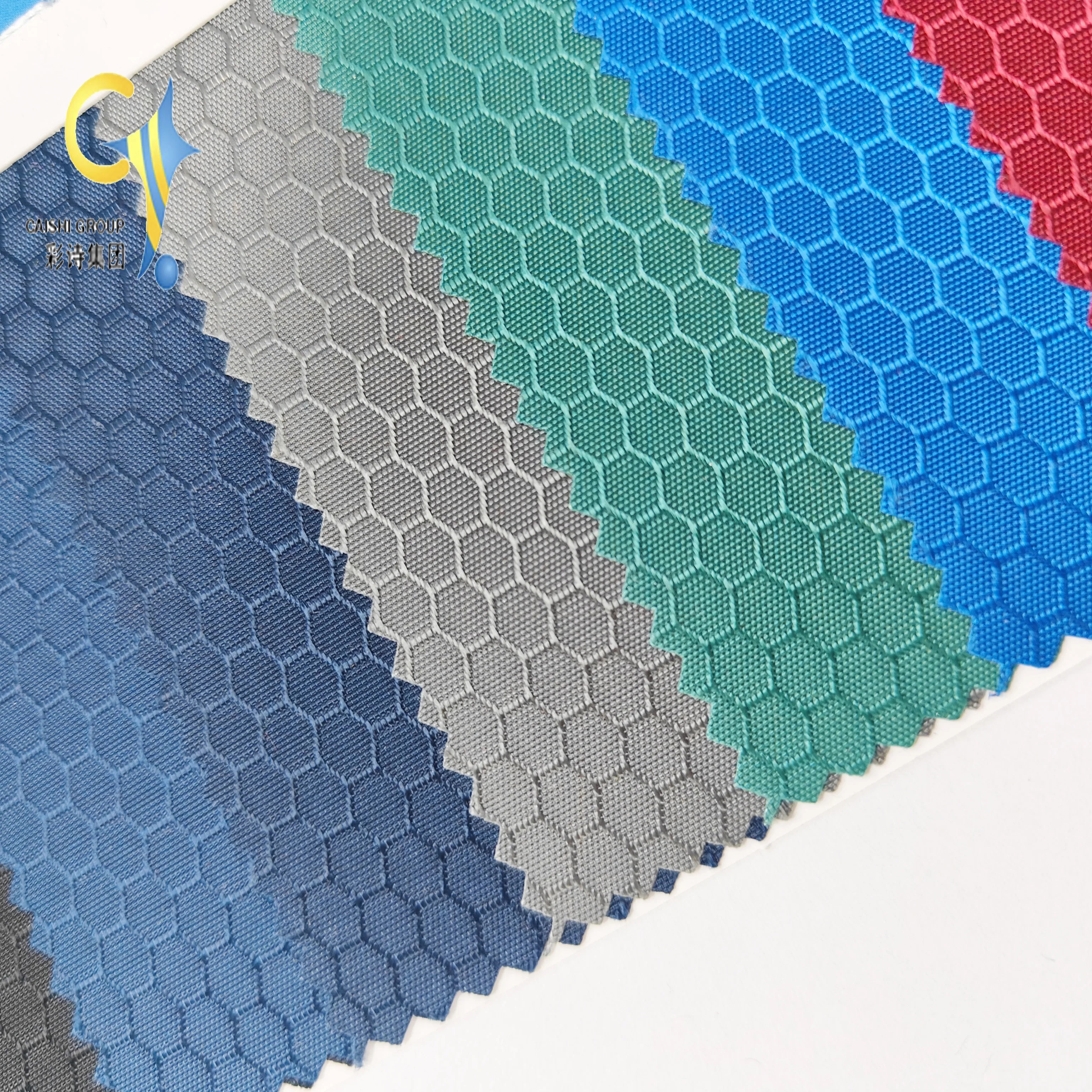 Rpet fabric 100% polyester ZY-057 Honeycomb grid with PU coated for bag Luggage Outdoor oxford fabric