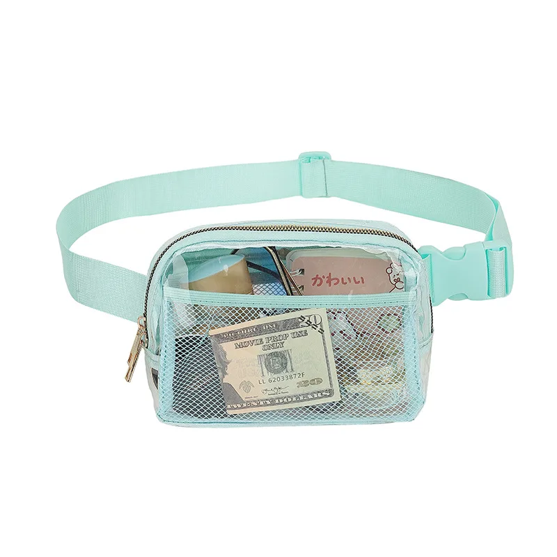 50 Colors Wholesale Clear Stadium All You Need Belt Bag Fanny Pack Stadium Clear Crossbody Waist Bag with Adjustable Straps