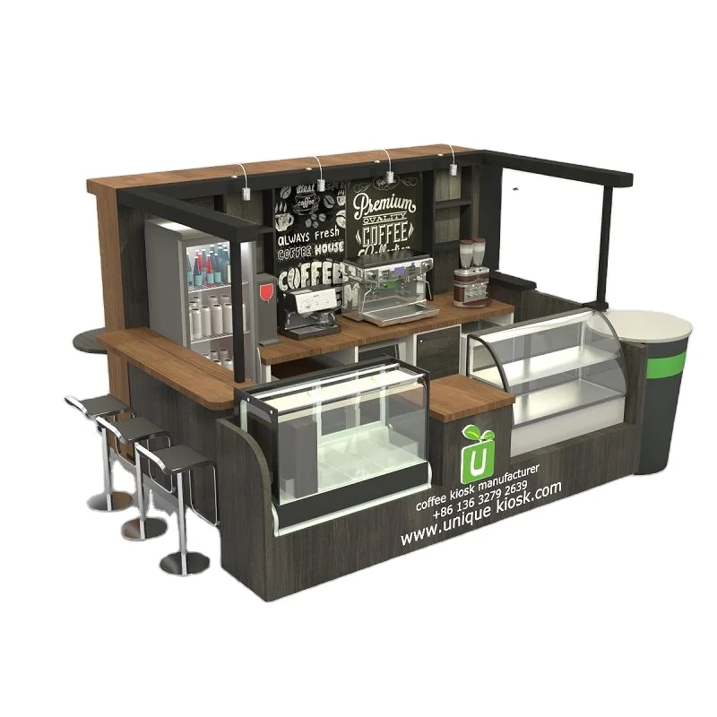 Wooden coffee kiosk custom coffee stand coffee shop counter for sale