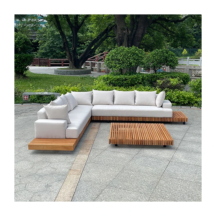 New design outdoor sofa set garden furniture teak wood patio sets garden sets teak