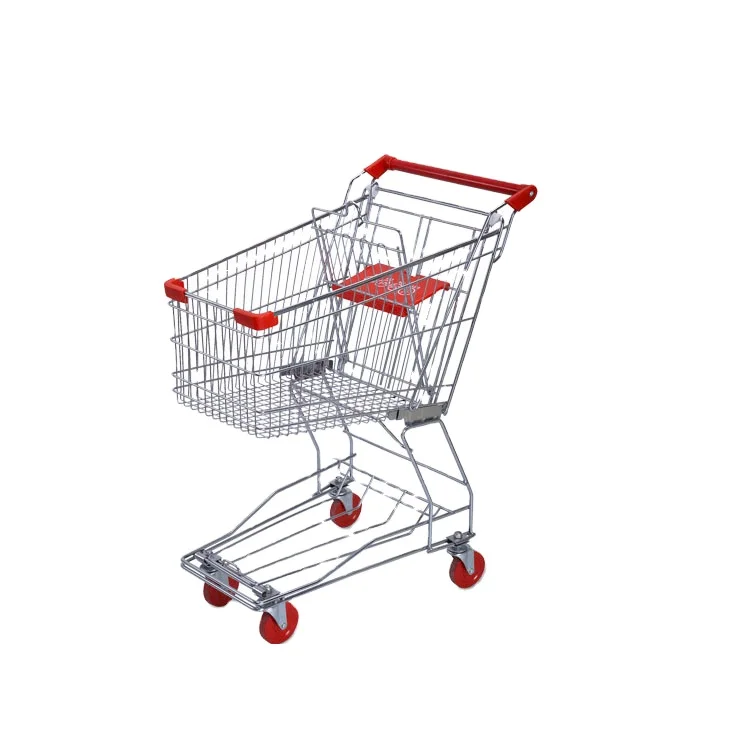 Customized Double Layers Supermarket Retail Stores Shopping Baskets Cart Trolley