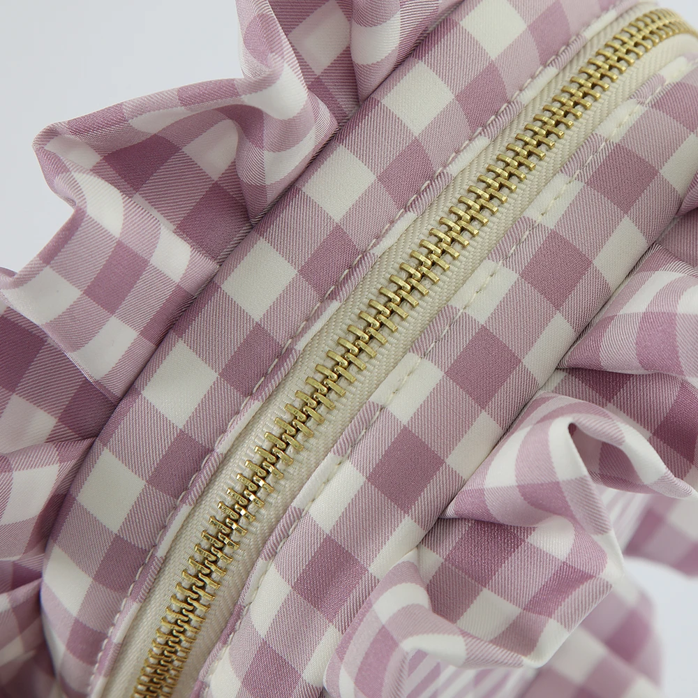 Factory Wholesale Cute Cosmetic Bags Ruffle Full Series Travel Cosmetic Bags Travel Portable Large Capacity Cosmetic Bag Set