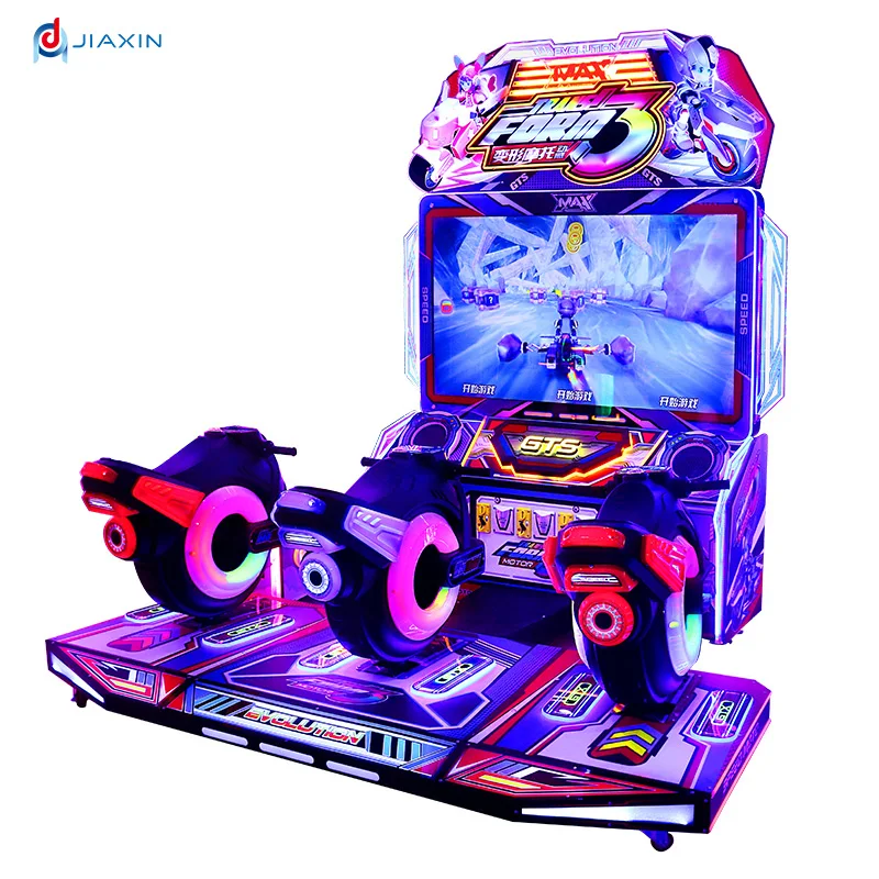 coin operated 3 players motorcycle kids video game machine racing simulator motion moto arcade machine