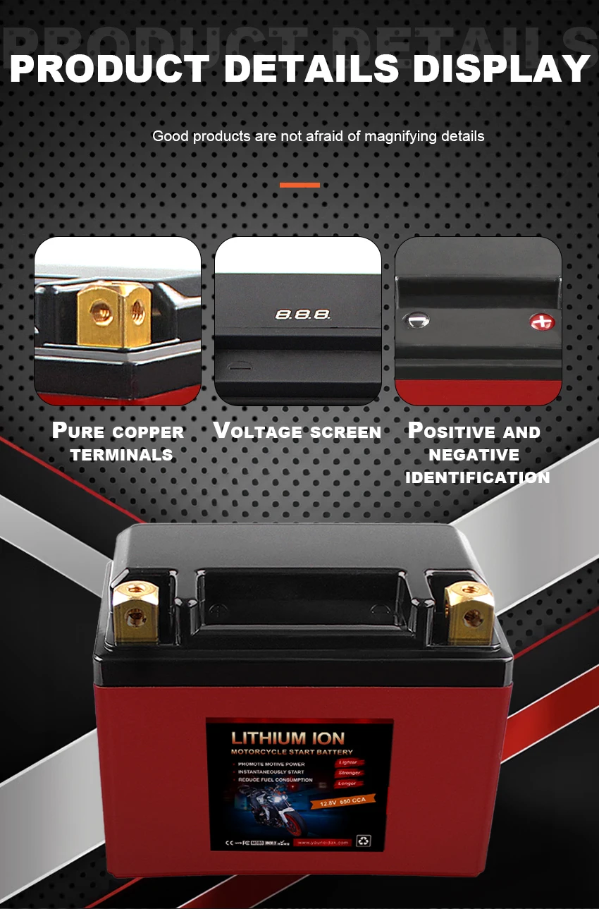 LFP4L-BS 12.8V Lithium Motorcycle Battery - KTM Freeride 350 4T - 2012 - 2017 Customization Cost-effective lead acid replacement