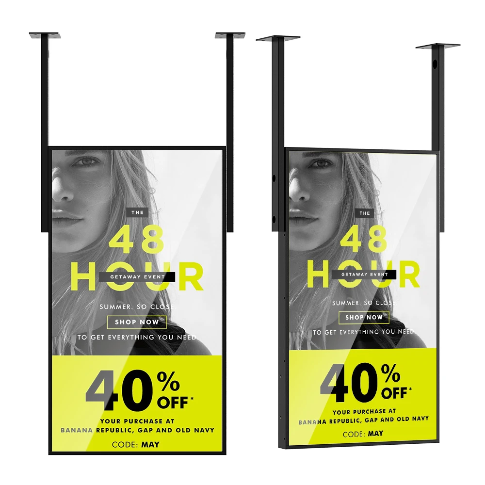 High Brightness 2500 Nits Hanging Floor Standing  Highlight Window Lcd Display Digital Signage Advertising Screen For Shop Store