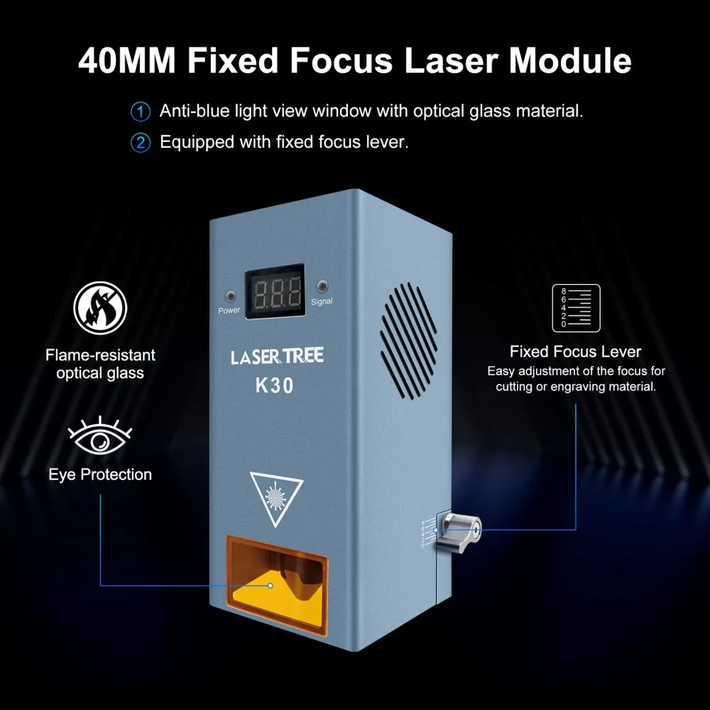 LASER TREE 150W 160W Fixed-focus Laser Cutting Module with 6 Diodes 33W Laser Engraving Head Accessory DIY Tool For CNC Engraver