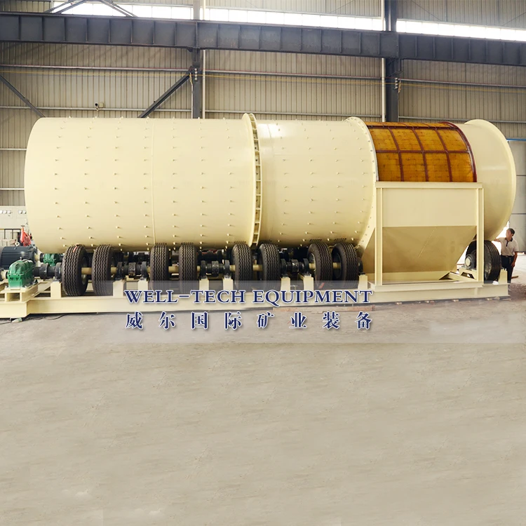 Drum scrubber washing machine  for cleaning gypsum stone