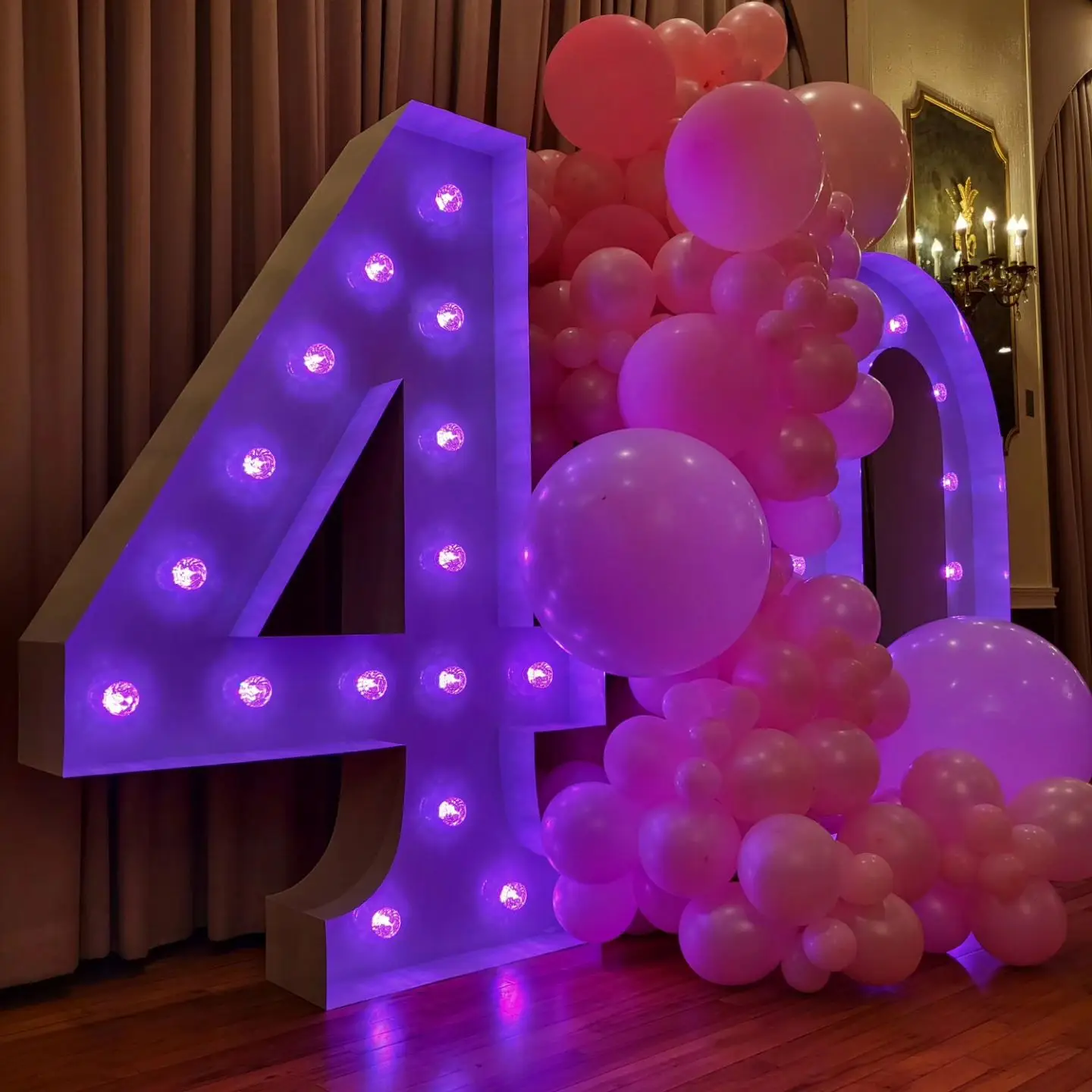Large Metal 3ft 4ft Rgb Neon Marquee Light Up Frame Marquee Letter Numbers For Birthday Wedding