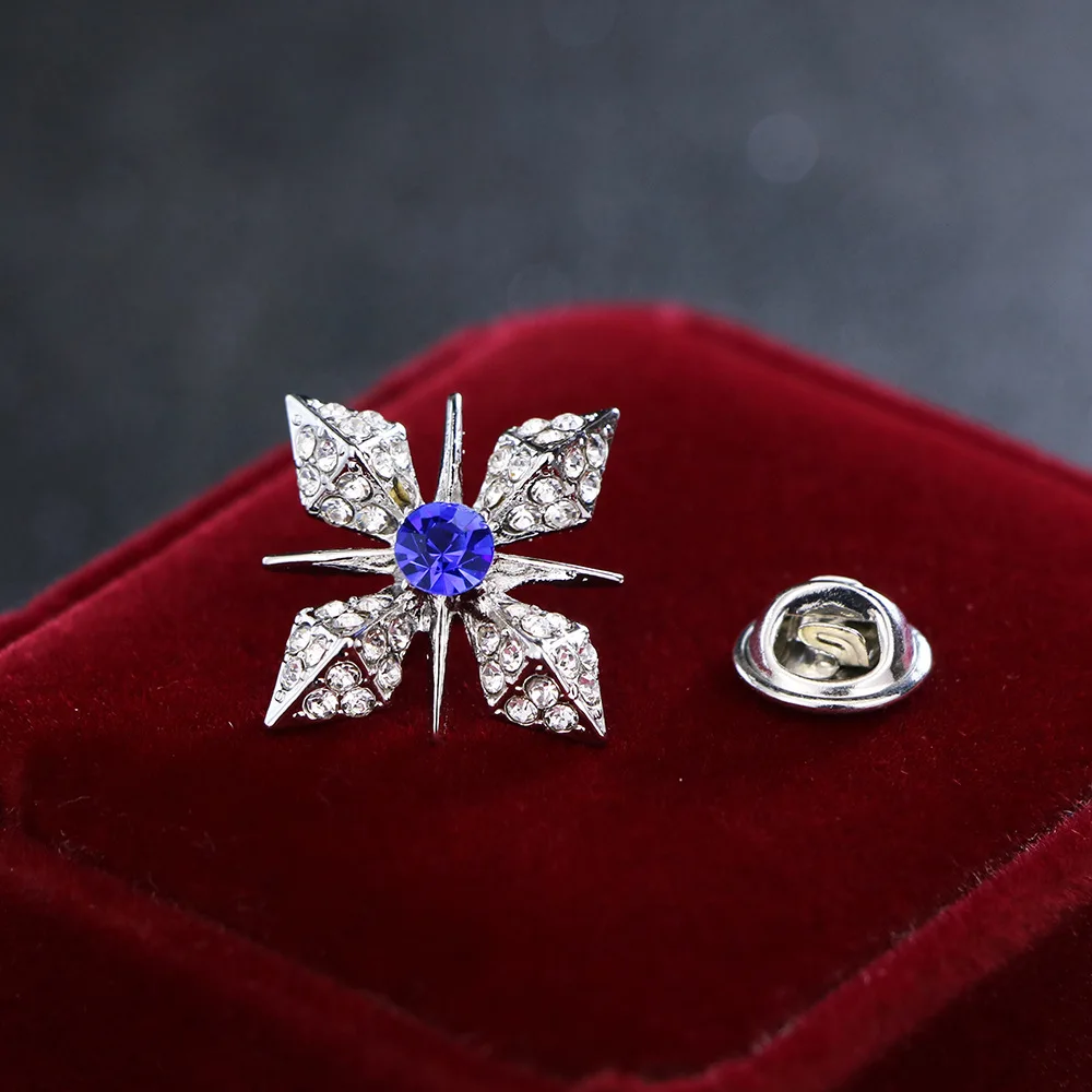 Fashion trend aristocratic temperament diamond brooch buckle shirt brooch for men and women