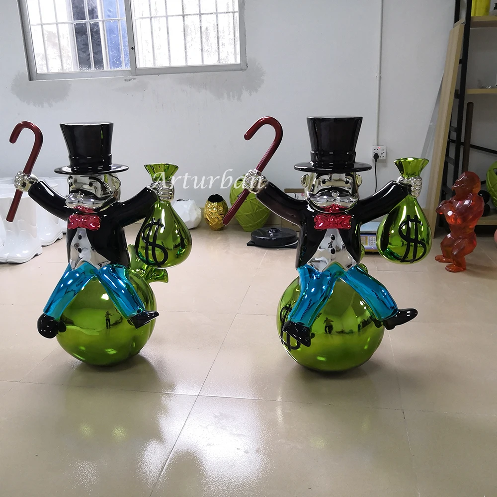 electroplated Fiberglass sculpture monopoly statue Monopoly statue