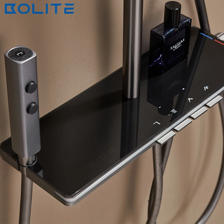 Bathroom Concealed Bracket Arm Three-Way Diverter With Socket Top Spray Dual Shower Set