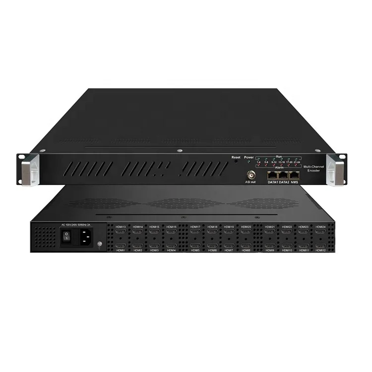 DVB ASI Headend Full HD 1080p HDCP H.264 H.265 24/12/8 in 1 HD ASI Encoder