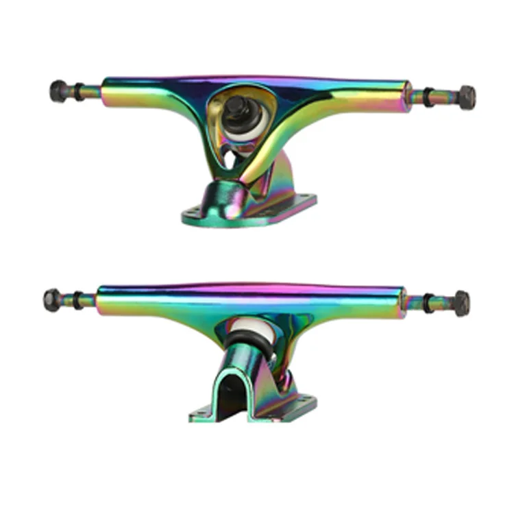 Custom Pairs Style Skateboard skate Truck with Rainbow Vacuum Plating for Cruising and Dancing longboard