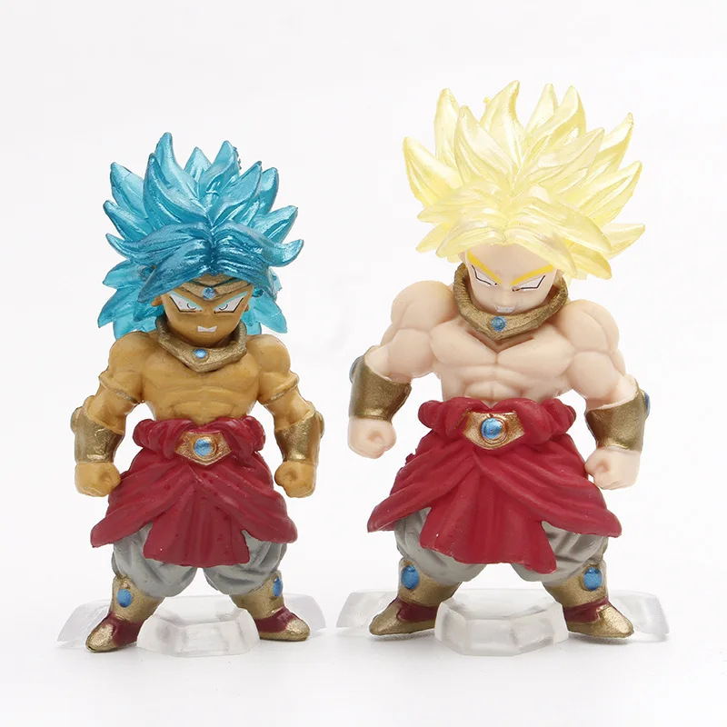 Wholesale 8pcs/set DBZ Broly figure 8 figures in cartoon pvc anime DBZ goku toy figure for decoration