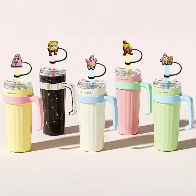 Straw Cover covers Compatible for cup Cup Tumbler Silicone Straw Tips Set Water Bottle Lid Spill Proof topper shoe charm