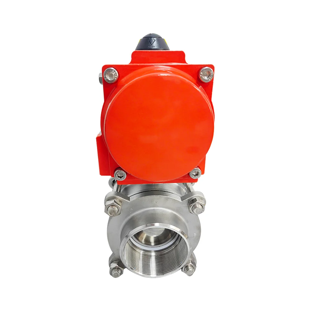 Atmospheric steam floating ball valve stainless steel high platform pneumatic flange ball valve