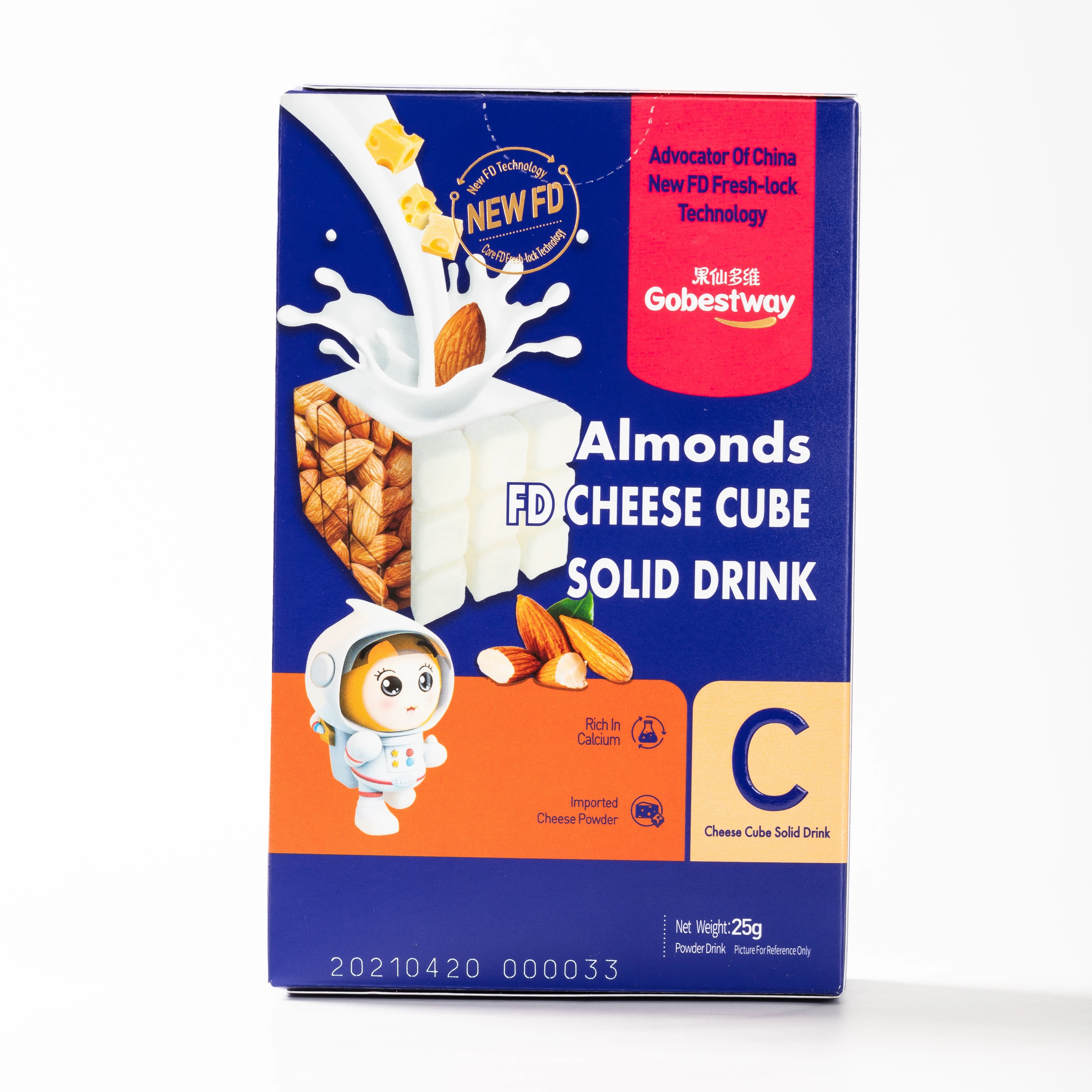 Gobestway Brand Snacks Healthy Cheese Food Instant Freeze Dried Cheese Snacks with Nuts