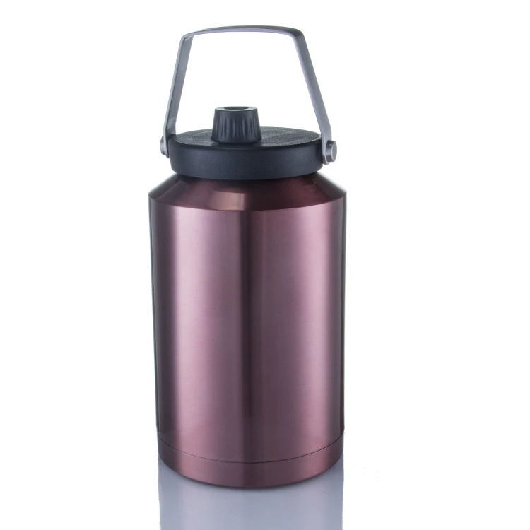 128 oz big capacity vacuum insulated  stainless steel jug one gallon water bottle with handle lid