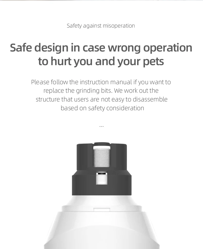 2021 Top Selling 2-Speed USB Electric Pet Nail Trimmer Low Noise Cat Nail Cutter Dog Use Pet Nail Grinder