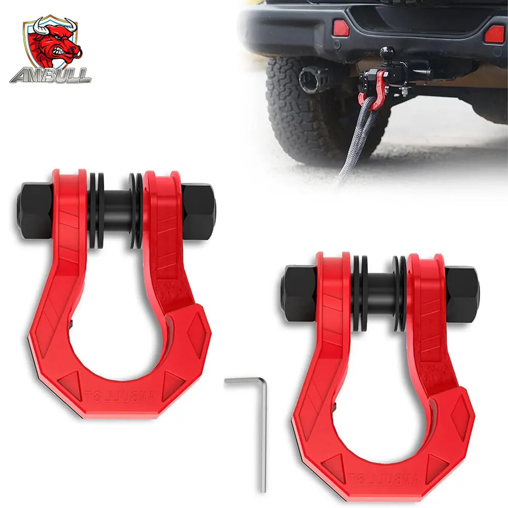 4x4 Off-Road Accessories Tow Hook Hitch Trailer Shackle D Ring Shackle Tow Strap Recovery Kit With D Ring Shackle For Tow Strap