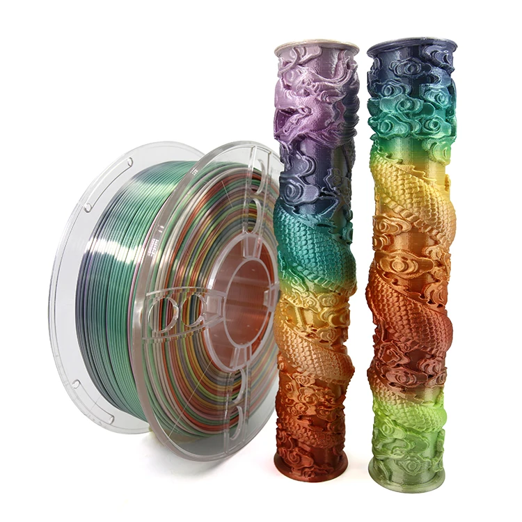 Veeology Wholesale 1KG 3d 1.75 silk mulit colored pla 3d printer filament  3D printer filament