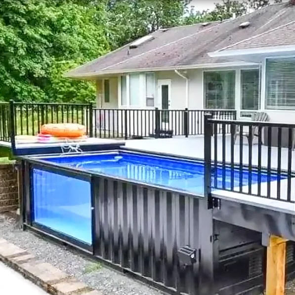 Автономный контейнер для бассейна 20 футов 40 футов Роскошные Большие контейнерные дома с бассейнами