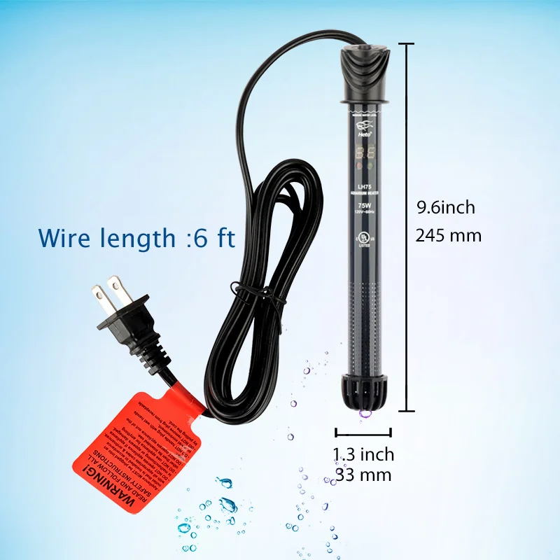 Wholesale price Fish Tank Water Heater 50w 75W 100W 300WDigital Lcd Heating Rod For Aquariums Mini Submersible Aquarium Heater