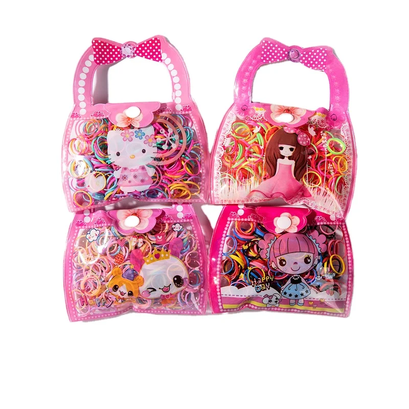 New cute princess package disposable small elastic color rubber band for girls hair accessories for kids