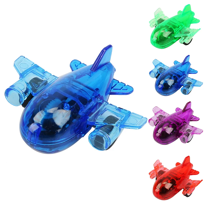 Funny Cheap Promotional Toys Mini Transparent Plastic Pull Back Plane Small Airplane Model