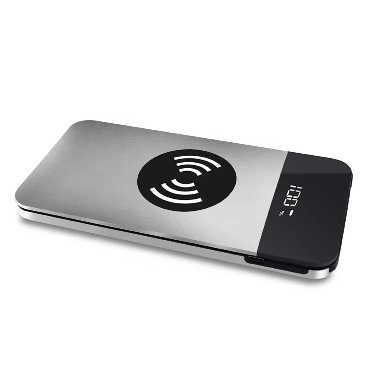 Alibabas Best Sellers Private Mold Multifunctional Ultra Slim Qi Wireless Charger Portable Wireless Power Bank With LCD Digital