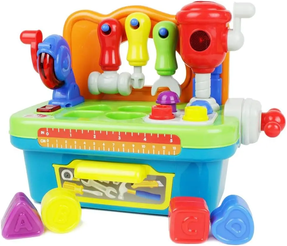 Multifunctional Musical Learning Workbench for Toddler Toys Sound Light-up Engineer Pretend Play Early Education Toys