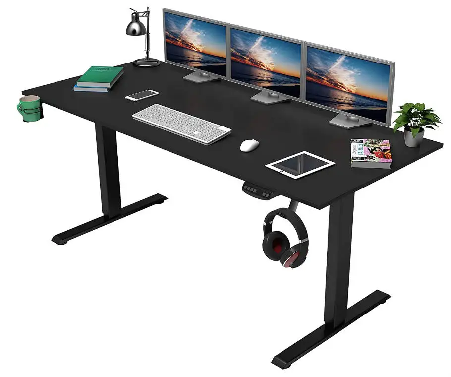 Modern Home Office Standing Lift Desk with Two Segments Ergonomic Electric Height Adjustable Sit to Stand Computer Desk Frame