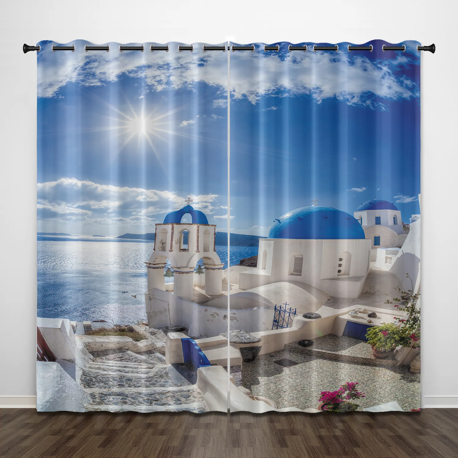 hot selling curtain custom 3d printed Flora Blackout Window Curtains Living Room and bedroom