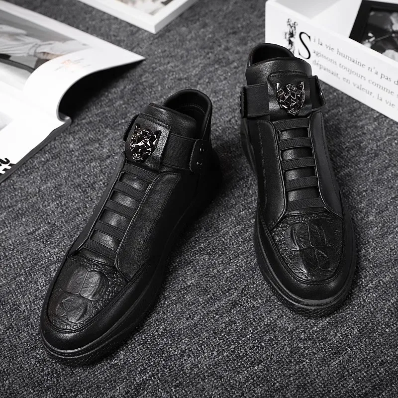 Fashion Flat Casual shoes Genuine Leather Male casual shoes for men leather walking shoe