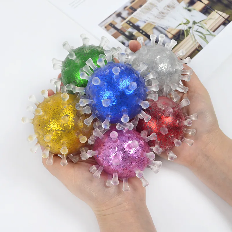 Best selling new fancy toy color beads vent ball squeeze gold powder decompression ball burr toy Gag Toys