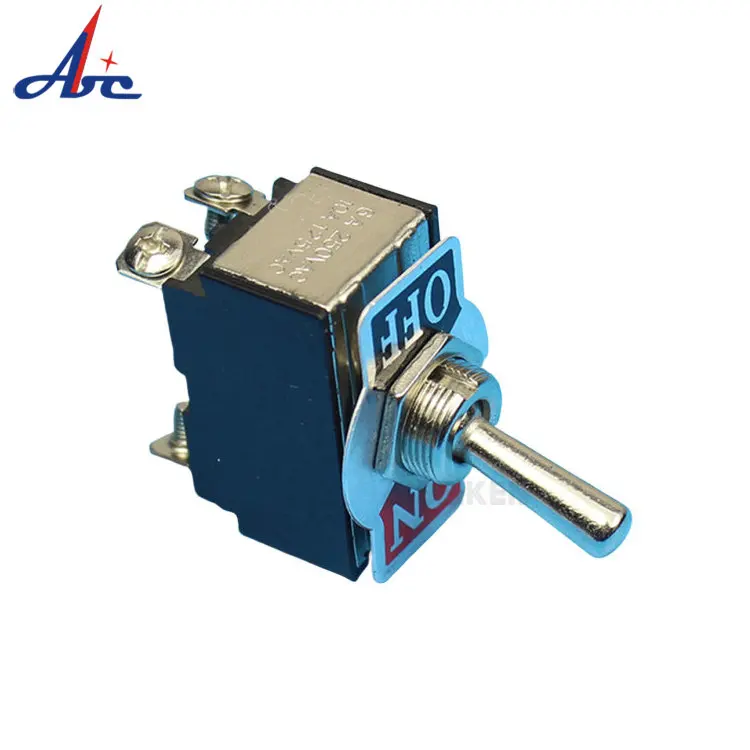 On Off On Metal 3 Position DPDT Momentary Black Toggle Switch Right Angle Toggle Switch With Cover