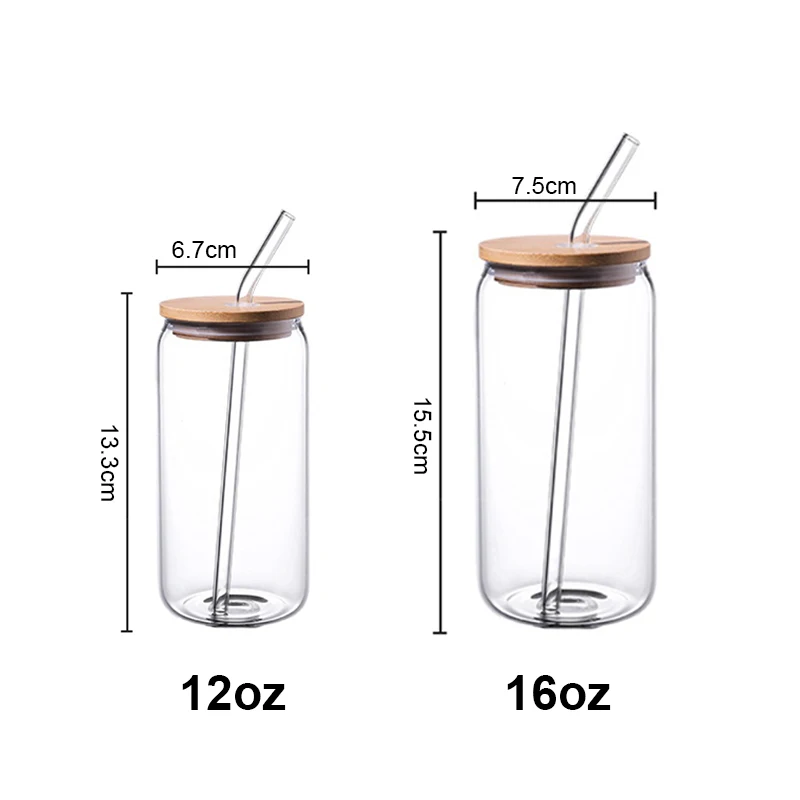 16oz Sippy Cup Manufacturer Drinkware Clear Frosted Sublimation Tumbler Drinking Beer Can Shaped Glass Cold Cups Glasses Tumbler