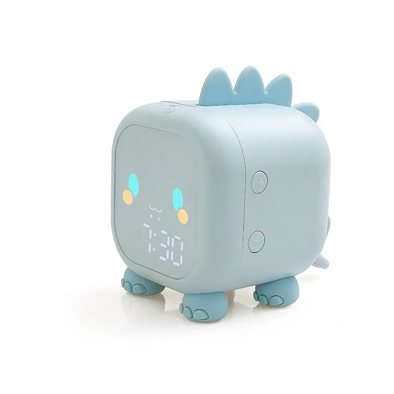 Cute Dinosaur Shape Smart Digital Alarm Clock with Temperature Display and Voice Control USB Powered for Bedroom