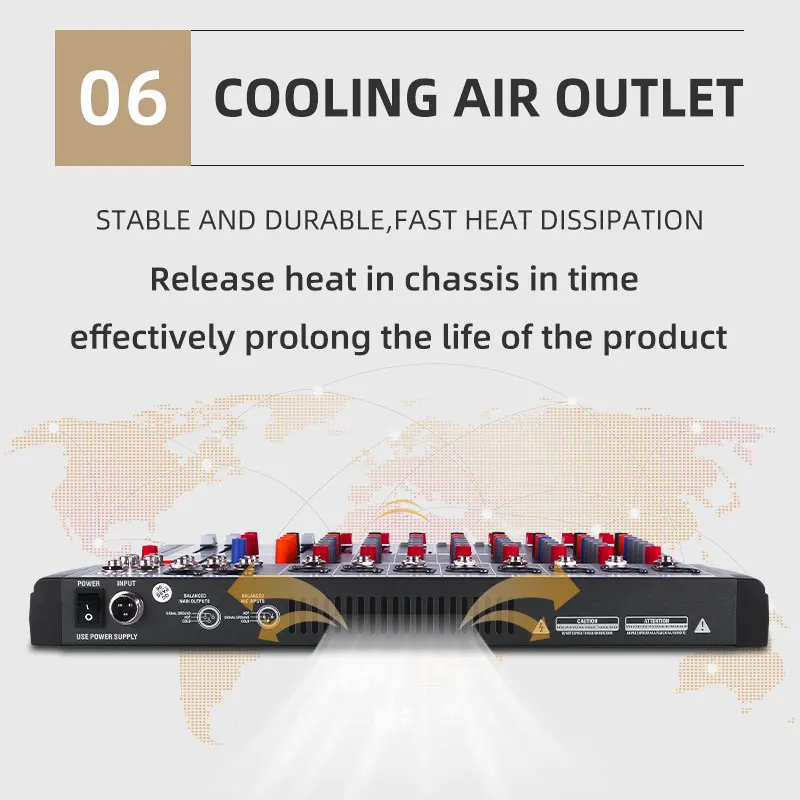 KAIKA CT8-5 Best Selling audio mixer console USB 8-channel Audio music sound dj Mixer