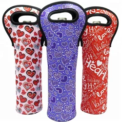 Custom Neoprene Insulated Tote Freezer Leather Fabric Bottle Wine Bag