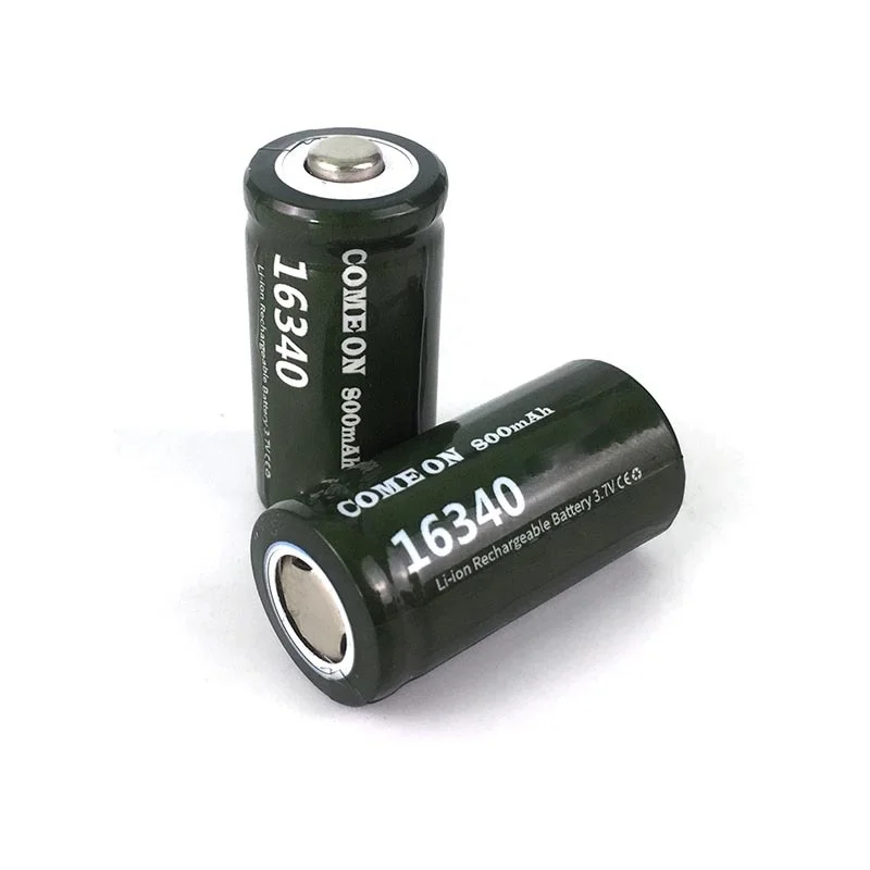 CO Dark Gray 800mah 16340 Lithium Battery 3.7V Icr 16340 Li-ion Rechargeable Battery for Communication Product