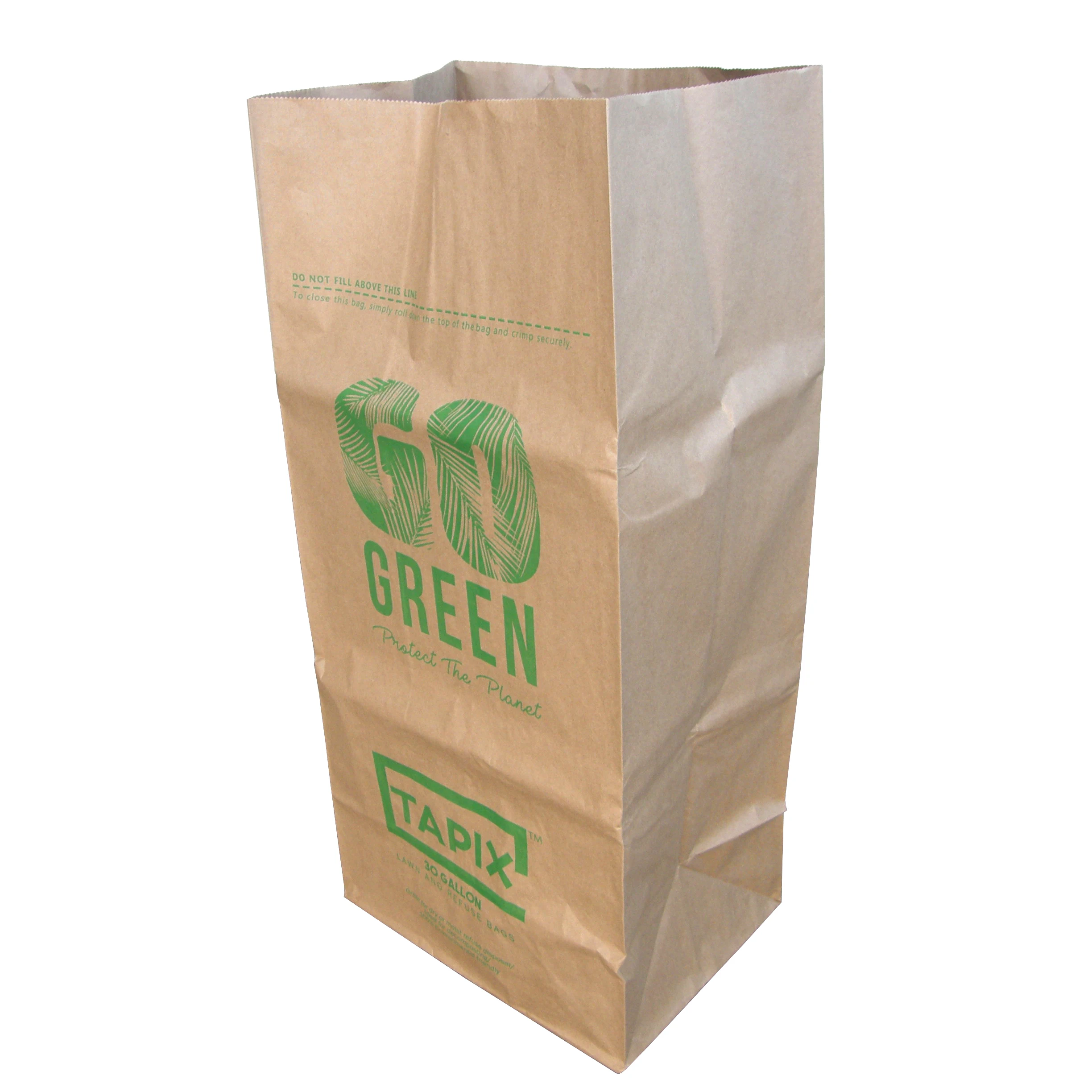 customized large brown Kraft paper 2 ply lawn leaf and yard waste compostable Kraft paper bags