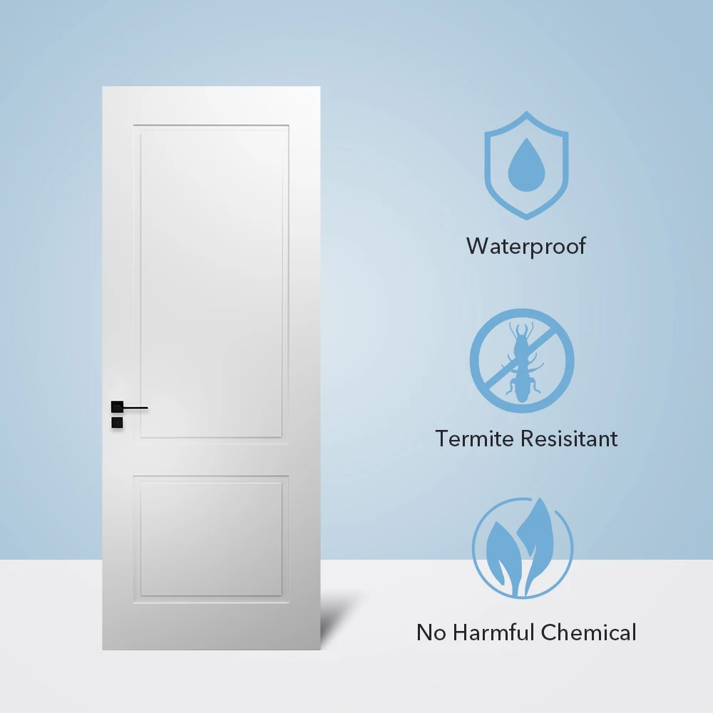 Waterproof Interior White Bedroom WPC Door PVC Wooden Door Design With Door Frame For direct sales china wholesale