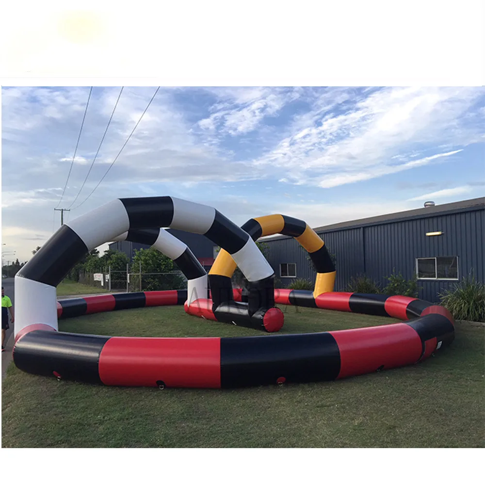Outdoor inflatable track race for bumper car Air Tight Inflatable Bumper Car Track